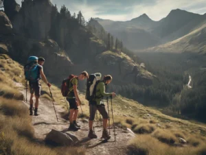 Hikers With Terekking Poles
